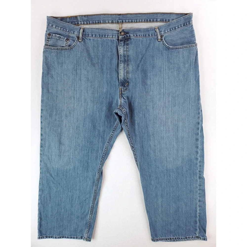 Levis 559 Jeans Mens 48x29 Blue Denim Straight Leg Relaxed Fit Distressed Pants